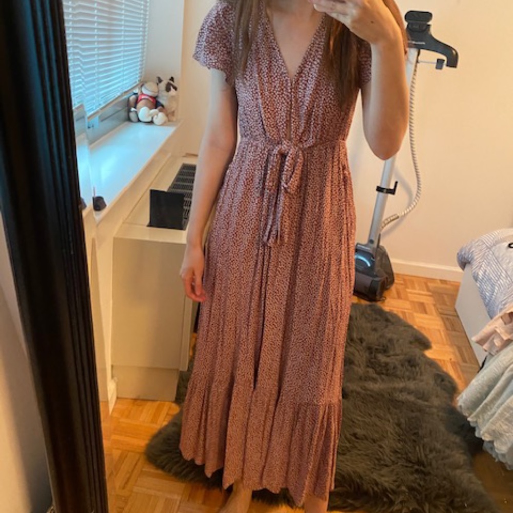 Abercrombie Floral Ruffle Hem Maxi Dress